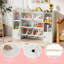 Bibliothèque et rangement pour jouets pour enfants avec 8 boîtes ouvertes et 2 armoires à une porte - blanc-1659345872