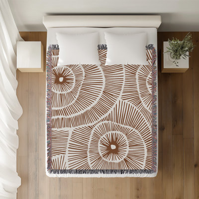 Ray Abstract Print Cotton Throw Blanket