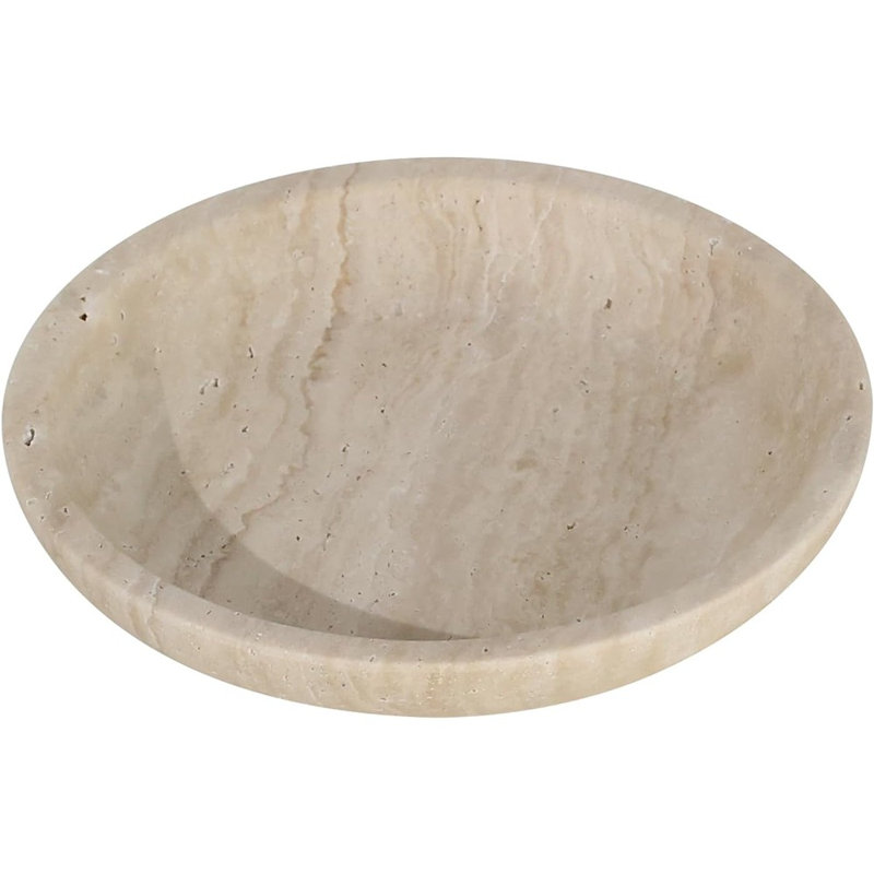 Travertine Jewelry Dish Tray, Decorative Stone Catchall For Entryway, Keys, Rings, And Home Decor