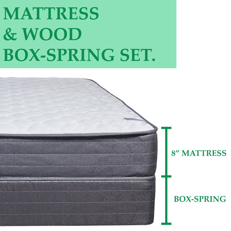 Alwyn Home Lushton 16'' Firm Hybrid Mattress and Box Spring, Queen