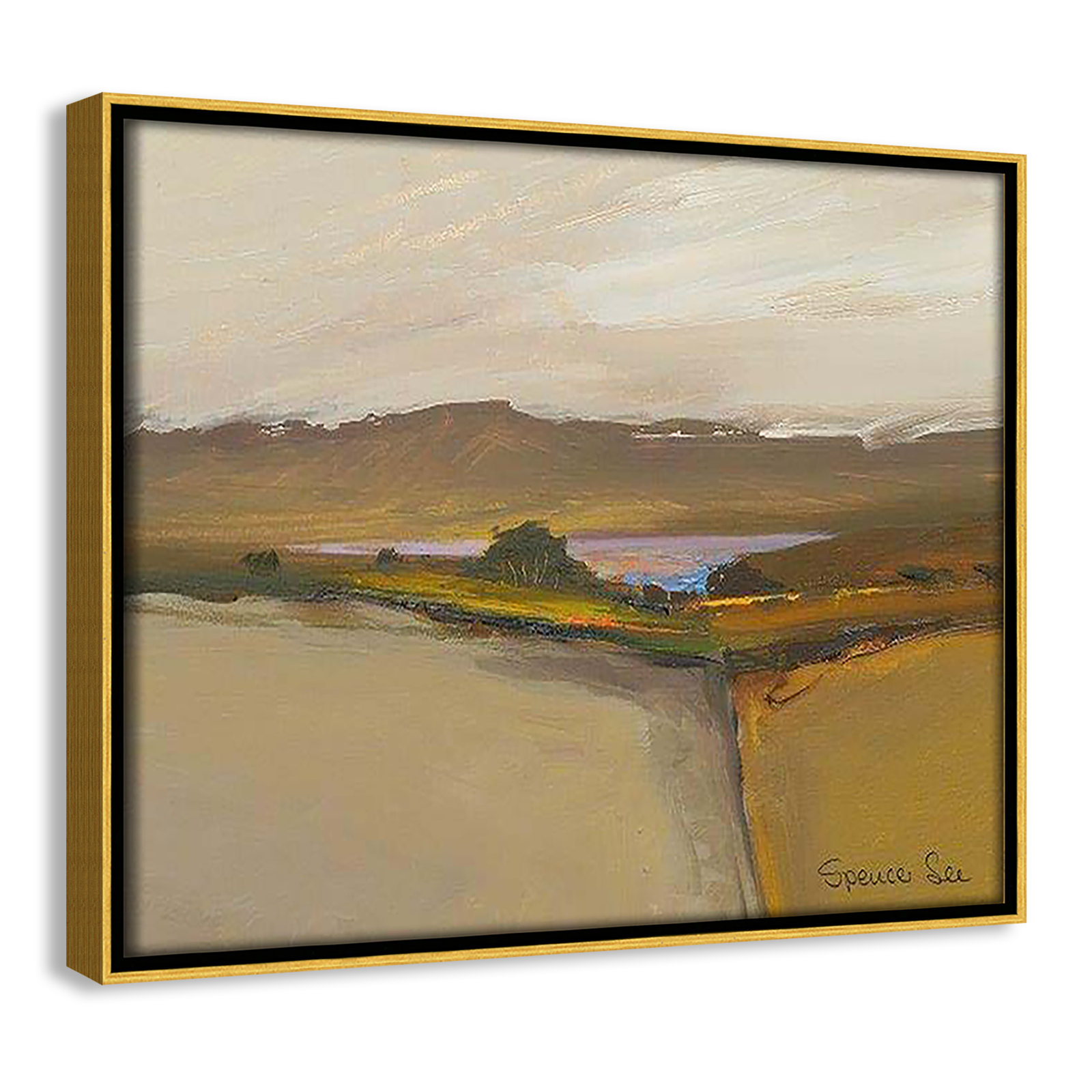 Heaven And Earth IV by Spencer Lee, 9.5'' H x 11.5'' W x 2'' D, Gold Framed