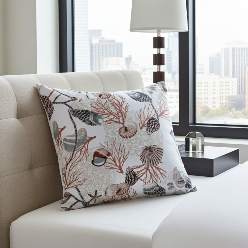 Coussin décoratif floral de luxe Plutus Underthesea, 26 x 26