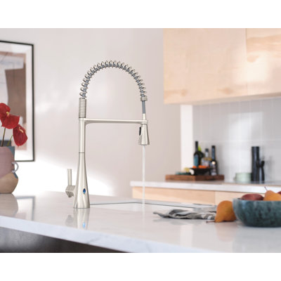Moen Sinema MotionSense Wave Single Handle Pre-Rinse Spring Pulldown Kitchen Faucet