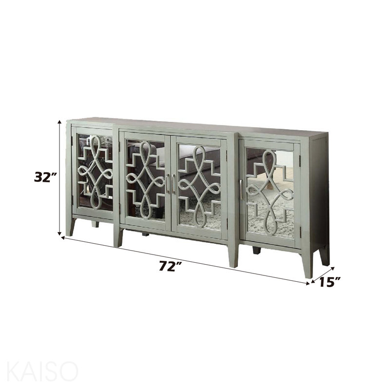 Antique Gray Finish Console Cabinet
