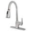 Robinet de cuisine à 1 poignée coulissante avec plaque de pont en chrome poli FlowCurve 8 po.