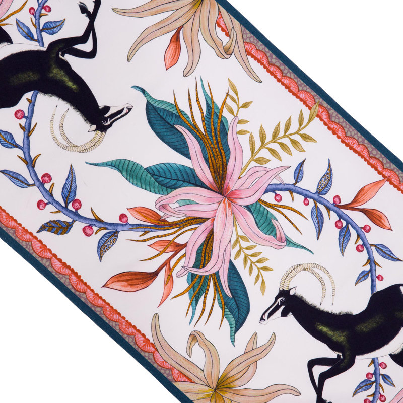 Ardmore 'Sable' Rose Cotton Table Runner, 94" x 16"