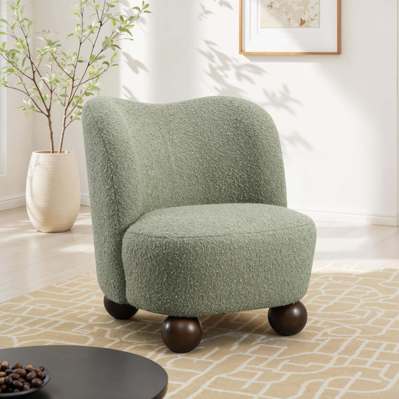 Chaise d'appoint de style contemporain, Brun, Vert