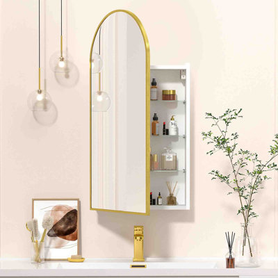400Mm W 800Mm H Wall Mounted Required Framed Medicine Cabinet With Mirror And Shelf
