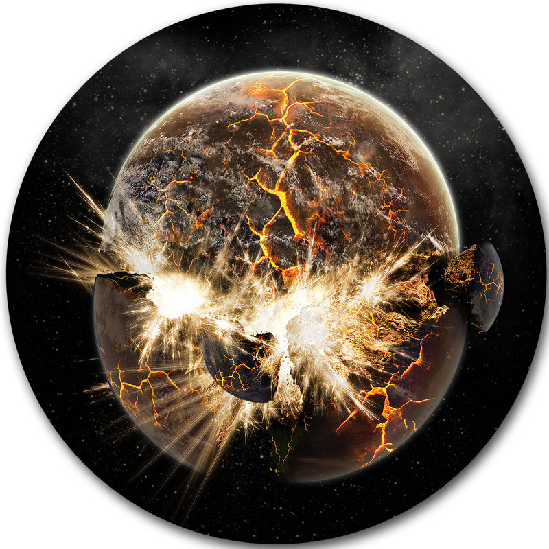 « earth steampunk », impression sur métal, H 23 po x l 23 po x P 1 po