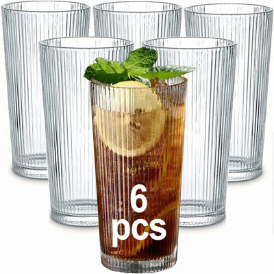 Drinking Glasses With Origami Style Set Of 6 Glass Cups