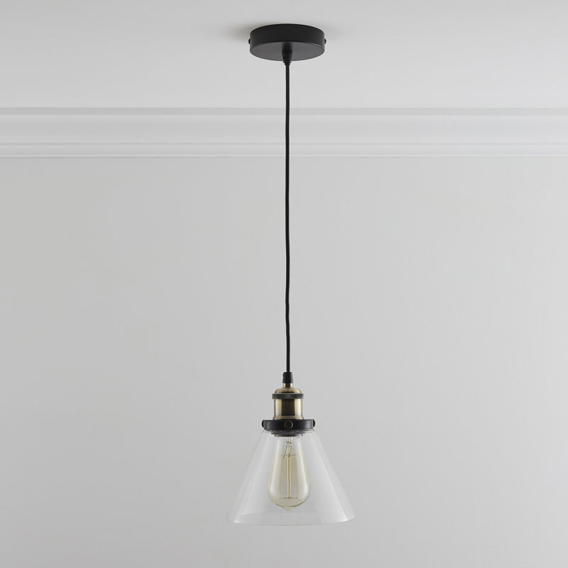 Coffman 1 - Light Smokey Cone Pendant, Clear