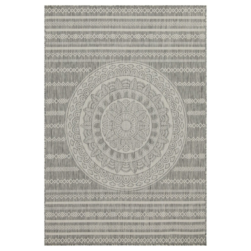 Silver 7 Ft. 10 In. X 10 Ft. 3 In. Indoor/Outdoor Area Rug, Rectangle 7'10" x 10'3"