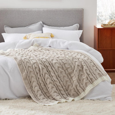 Bedsure Chenille Cable Knitted Throw Blanket For Couch GentleSoft™️