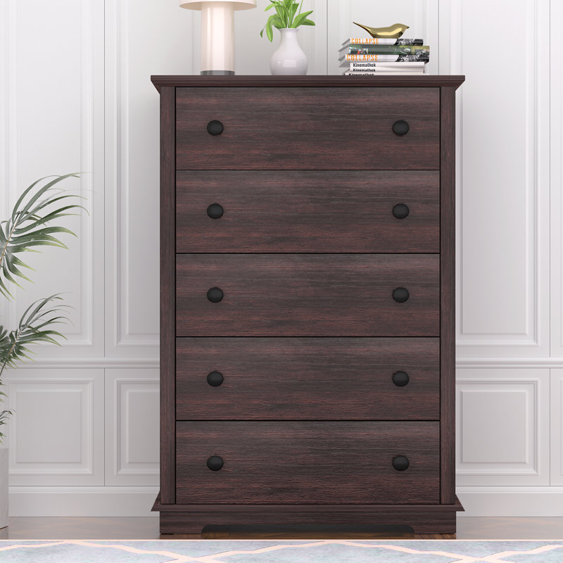 5 - Drawer 47" Tall Dresser, Brown