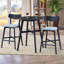 Ensemble de 2 chaises de bar modernes et rembourrées en bois rembourrées avec tabourets de hauteur comptoir avec dossier et repose-pieds pour la cuisine, le pub et le salon