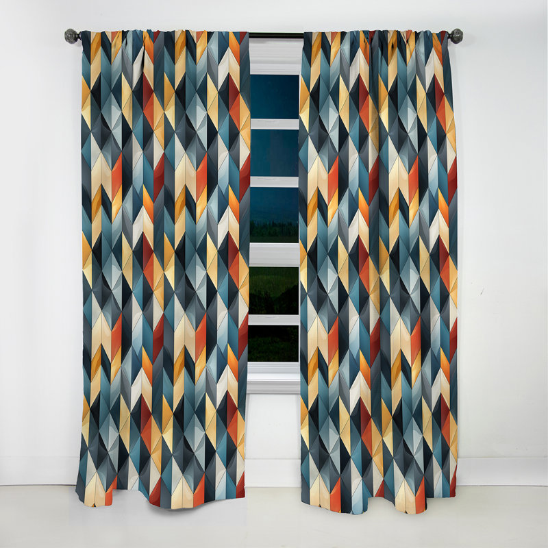 Rideau occultant en marbre scandinave à simplicité scandinave - 1 panneau, L 52 po x L 63 po