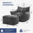 Large Corduroy Compression Bean Bag Chair with Ottoman Memory Foam Lazy Floor Sofa-1710286161