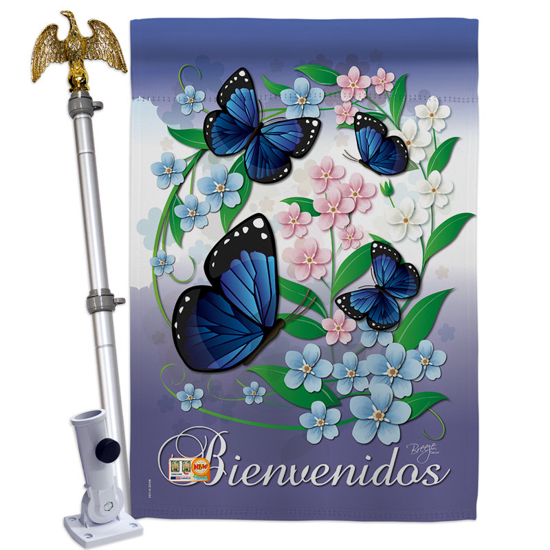 Double Sided 40'' H x 28'' W Polyester Flag Set