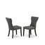 L'ensemble de salle à manger 6 pièces contient une table de salle à manger rectangulaire avec des pieds en X et 4 chaises Parson en tissu de lin Gotham foncé avec un banc, noir brossé-1775543082-1775543077-1775543079