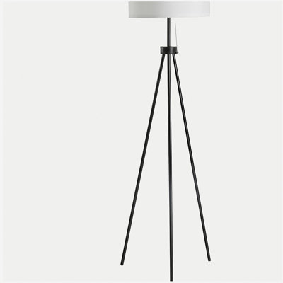 Lampe trépied 59,75 pouces avec interrupteur à tirette HOMcom, douille E26 en tissu, acier, convient pour le salon, la chambre à coucher, le bureau, noir