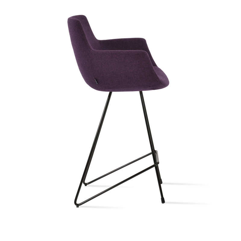 Bottega Cat Bar & Counter Stool, Bar Stool (29" Seat Height), Black, Deep Maroon