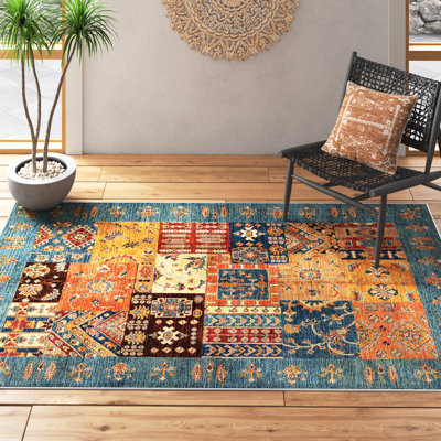 Asmah Flatweave Blue/Brown Rug