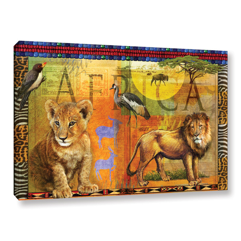 « africain lion », impression sur toile tendue, H 12 po x l 18 po x P 2 po