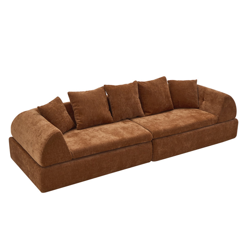 Cloud Modular Sectional Sofa - Shape Boneless Couch W/Ottoman & Deep Fluffy Seat, No Assembly Required For Living Room Bedroom