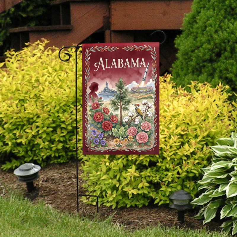 Alabama State Pride Garden Flag 12x18