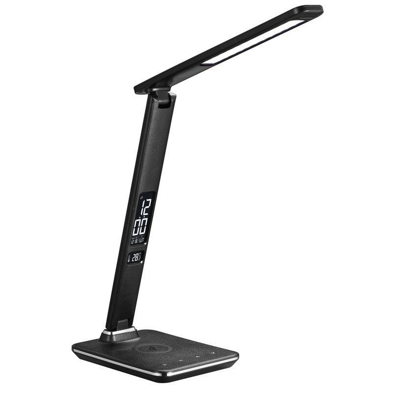 Lampe de bureau 13,7 po avec prise USB et prise Fakenham, Noir