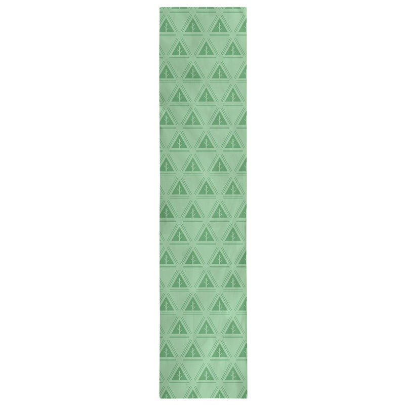 Chemin de table d’arbre minimaliste classic Barbra, 16 po x 90 po, Vert clair / blanc