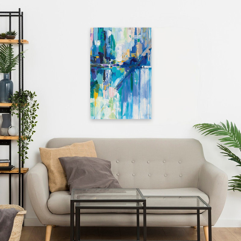 Art abstrait et noir sur verre, H 24 po x l 16 po