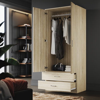 180x50x77cm, Hanging and Storage in One, Double Drawer Large Space Wardrobe