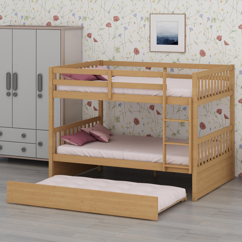 Multi-Use Bunk Bed System With Trundle Bed, Guardrails, And Easy Conversion Design, Espresso
