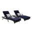 Fauteuils inclinables d'extérieur avec coussins -, pour patio et jardin, 2 chaises inclinables thermolaquées, base stable
