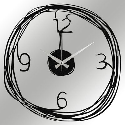 Horloge murale élégante en métal 18,9 po x 18,9 po | Fabrication 100% métal, épaisseur: 0,05 pouce | Nécessite 1 pile AA (non incluse) | Parfait pour les décors modernes et les espaces de vie