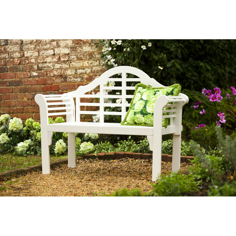 Banc de jardin en bois d'eucalyptus Lutyens, Blanc