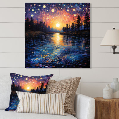 Vangogh Twilight Reflections Pointillism - Vangogh, reproduction d'art en métal