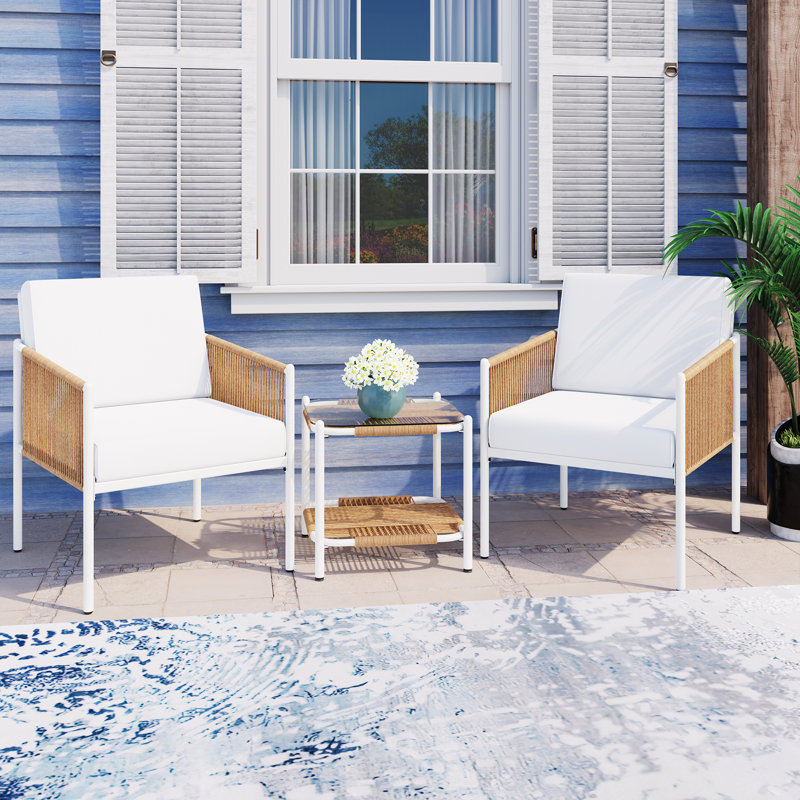 Ascanio 2 - Person Patio Conversation Sets with Cushions