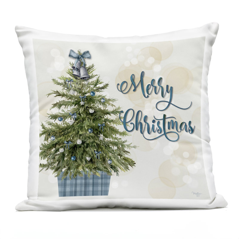 Coussin d'extérieur imprimé arbre de Noël à motif écossais par Mollie B.