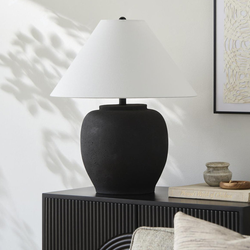 Trini Kiku Table Lamp, White, Black