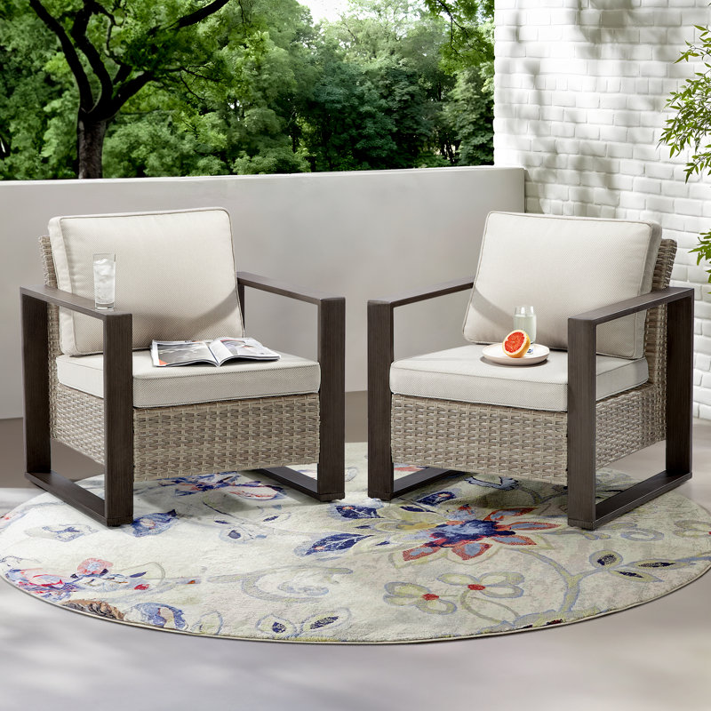 Suilmann Outdoor Lounge Chair, Beige, Brown