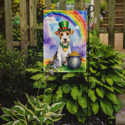 Drapeau de jardin Fox Terrier St Patrick's Day