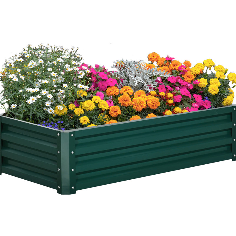 Lit surélevé pour jardin Outsunny, Vert