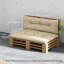 Ensemble de coussins de palette 2 pièces, coussins de canapé 3,9 po, beige