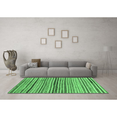 Tapis lavables à la machine à motif abstrait vert émeraude 2295