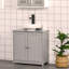 Armoire de rangement à piédestal, base de meuble-lavabo, armoire de salle de bain sous évier avec découpe en U et tablette réglable