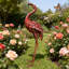 Statue de jardin flamant rose en métal 34,3 po Orine