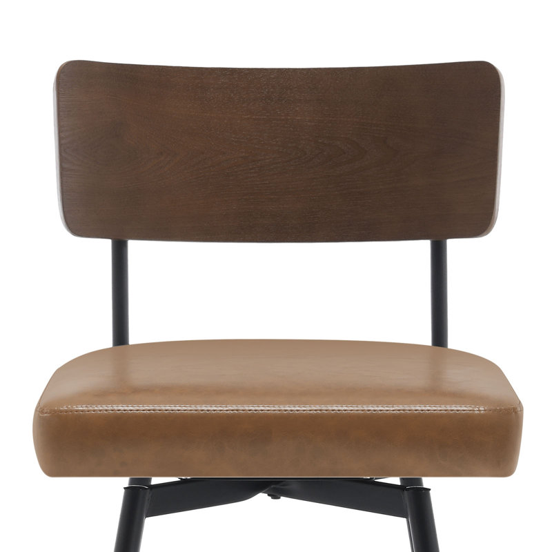 Tabouret de bar et de comptoir pivotant rembourré, Brun, Tabouret de comptoir (siège d'une hauteur de 26 p, 3