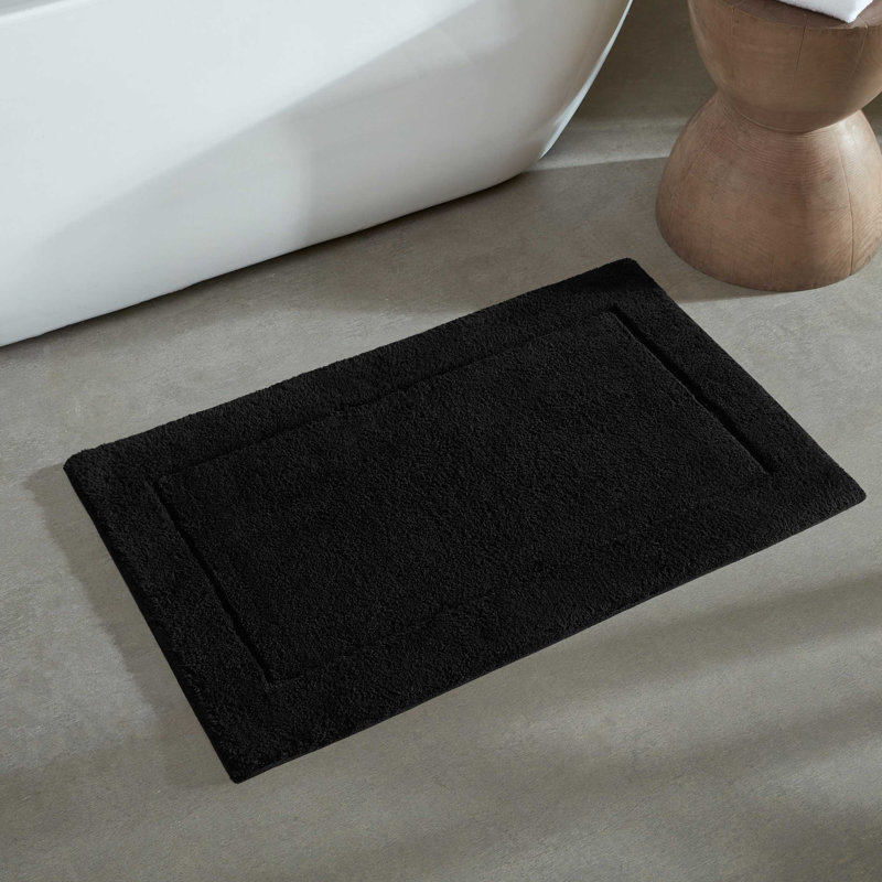 Calvin Klein Cotton Bath Rug, 24" L x 40" W, Black